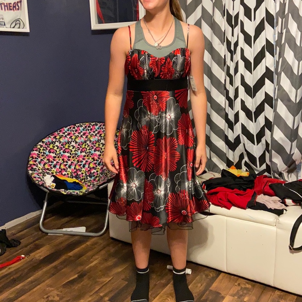 Charlotte Russe Dress, Red/Black. Size 7